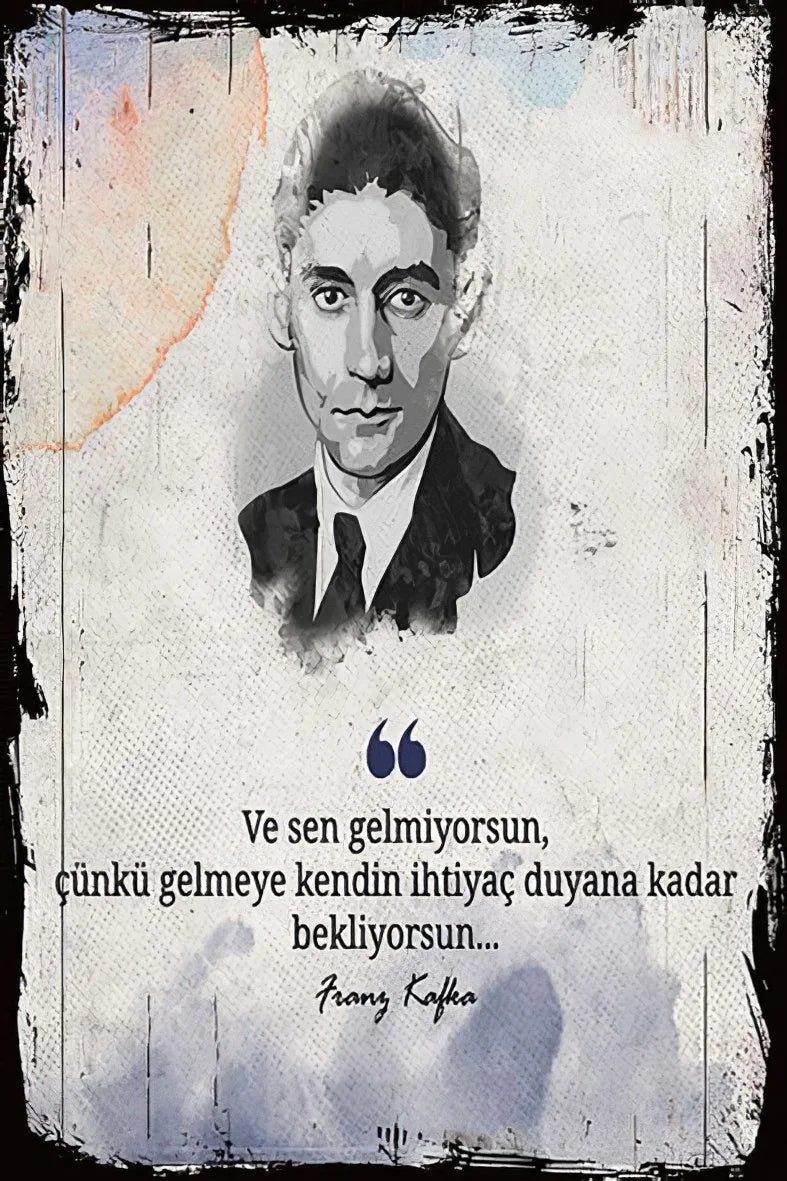 Franz Kafka Retro Ahşap Poster No:215