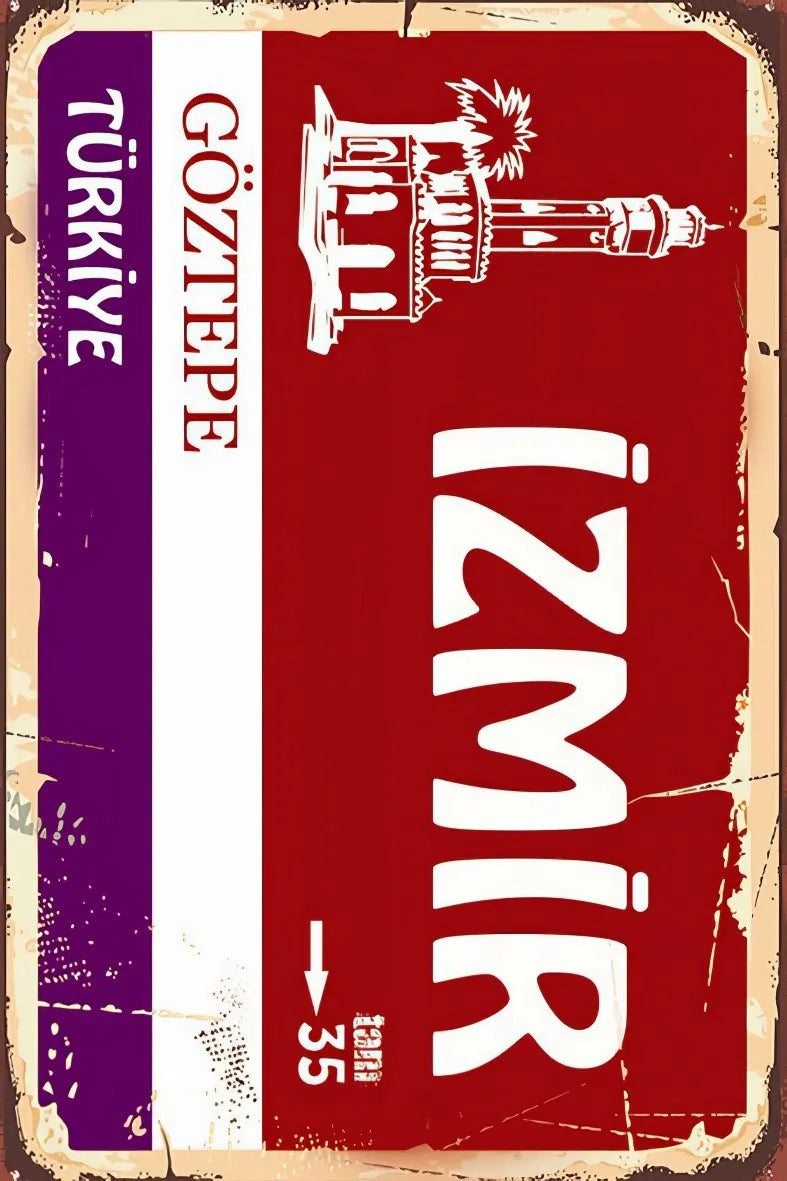 İzmir  Retro Ahşap Poster No:329