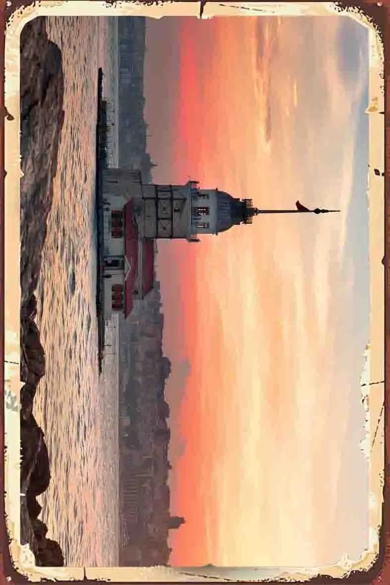 Kız Kulesi Temalı Retro Ahşap Poster No:1106