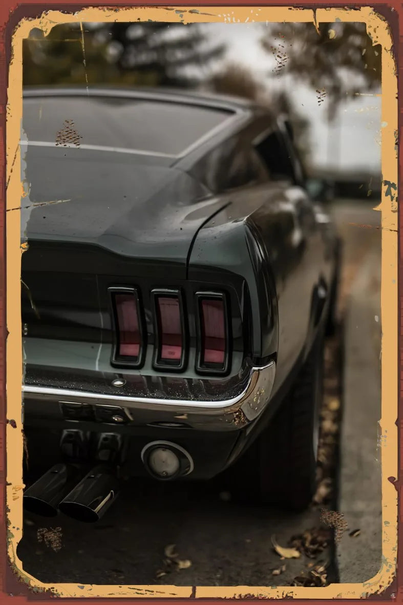 Klasik Araç Retro Ahşap Poster No:980