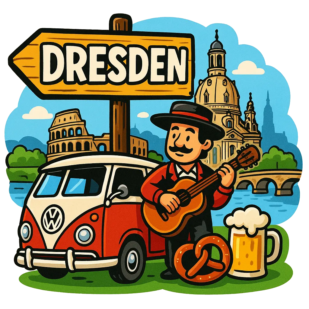 Dresden Ahşap Magnet – Toptan UV Baskılı Retro Hediyelik Magnet