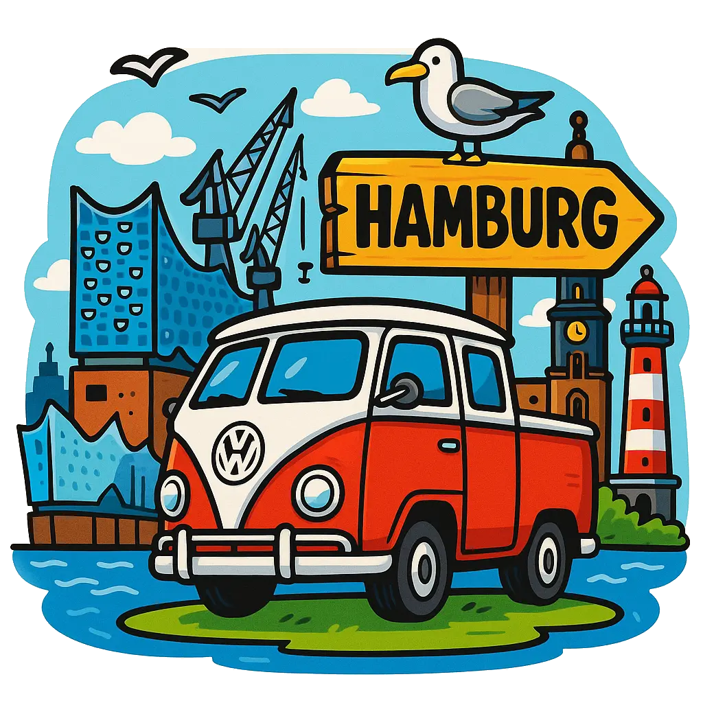 Hamburg  Ahşap Magnet – Toptan UV Baskılı Retro Hediyelik Magnet