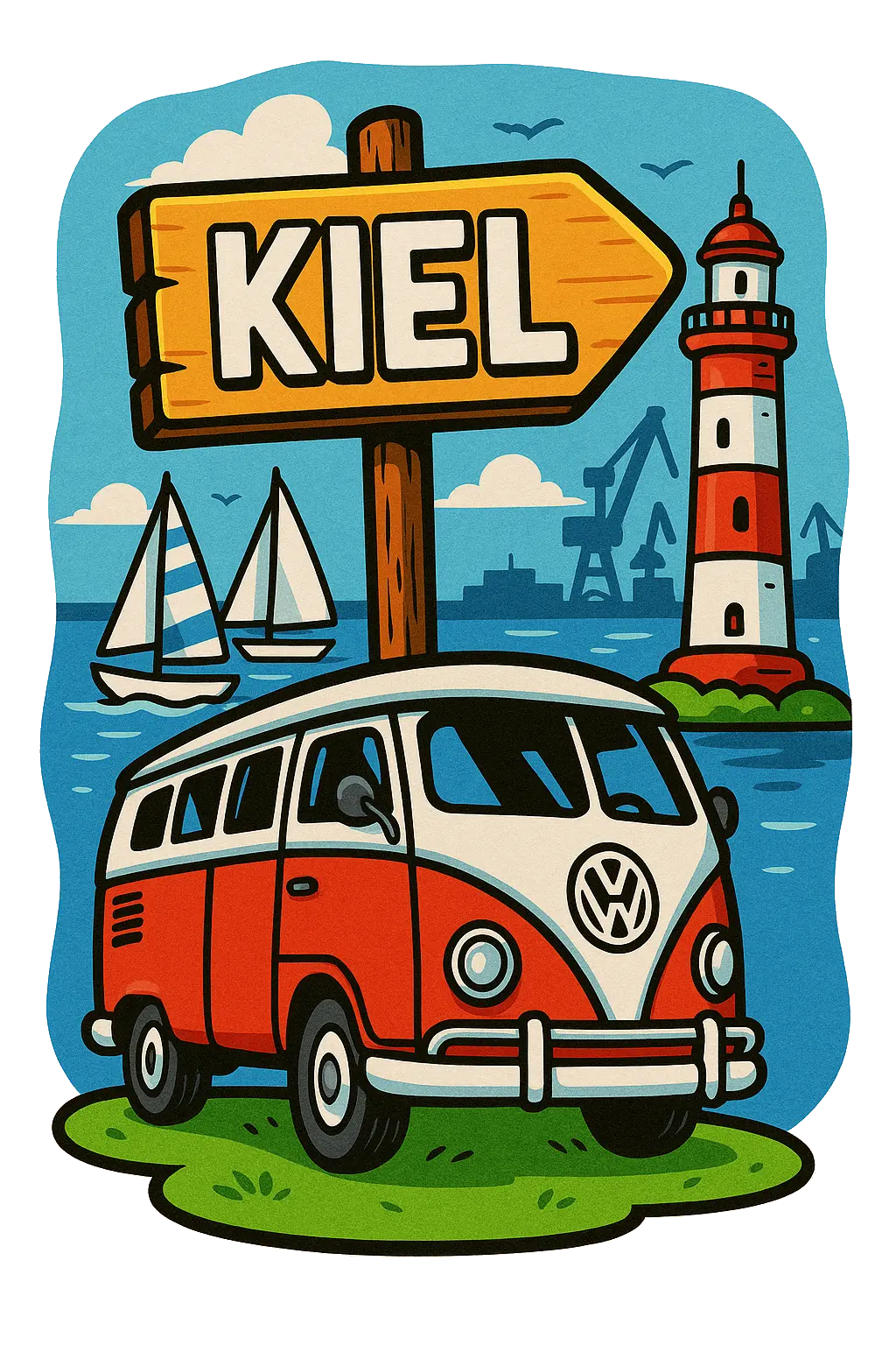 Kiel Ahşap Magnet – Toptan UV Baskılı Retro Hediyelik Magnet