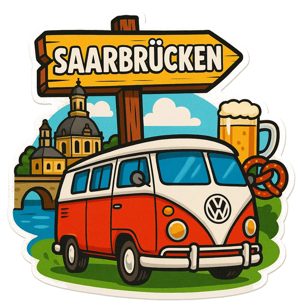 Saarbrücken Ahşap Magnet – Toptan UV Baskılı Retro Hediyelik Magnet