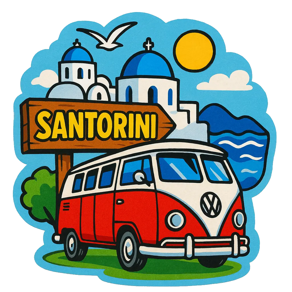 Santorini Ahşap Magnet – Toptan UV Baskılı Retro Hediyelik Magnet