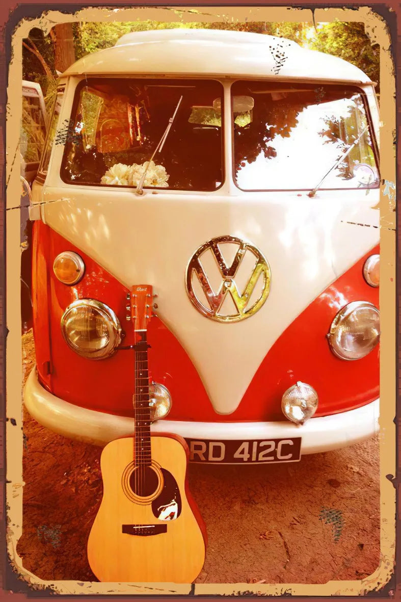 Klasik Araç Retro Ahşap Poster No:983