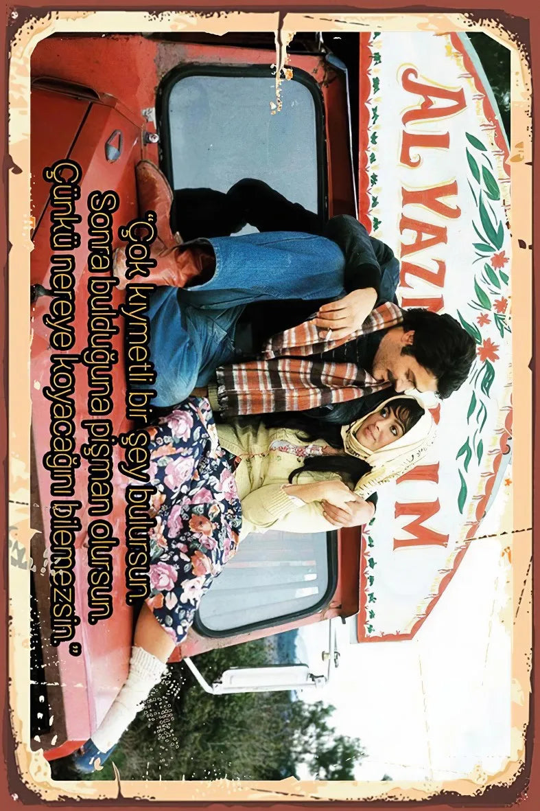 Alyazmalım Retro Ahşap Poster No:479