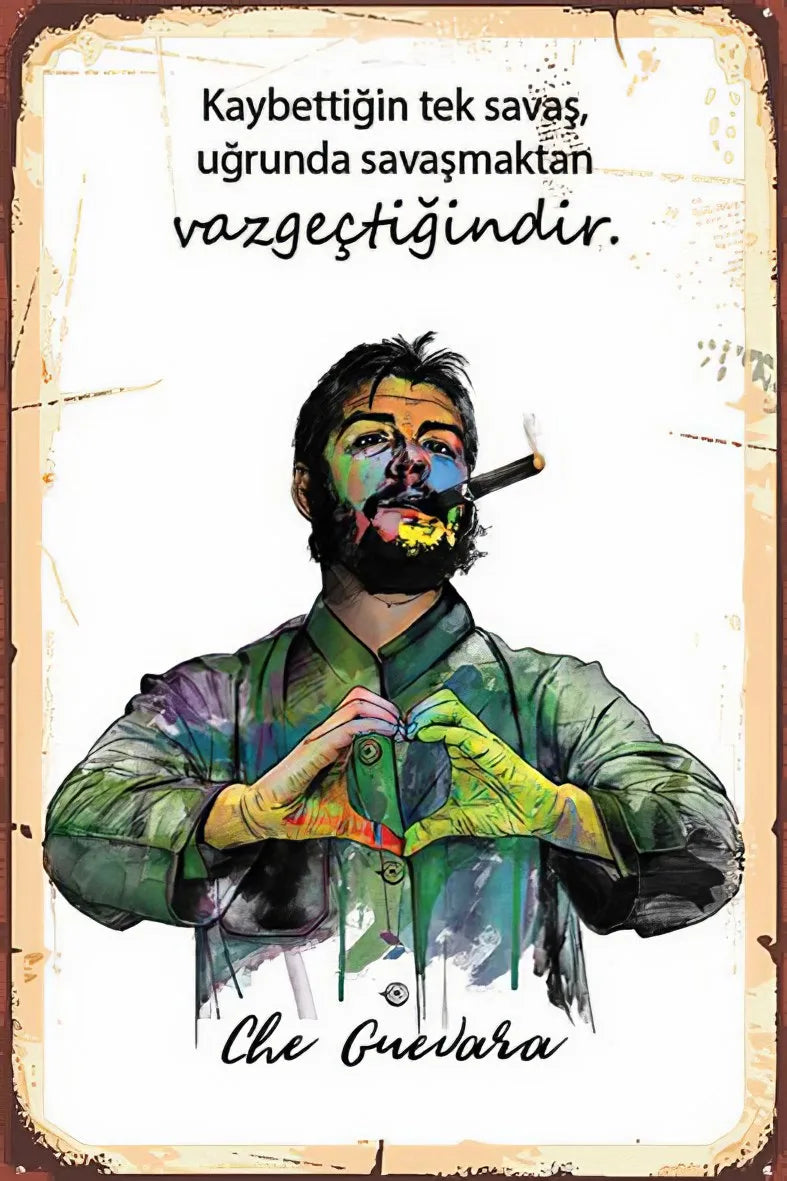 Che Guevera Retro Ahşap Poster No:76