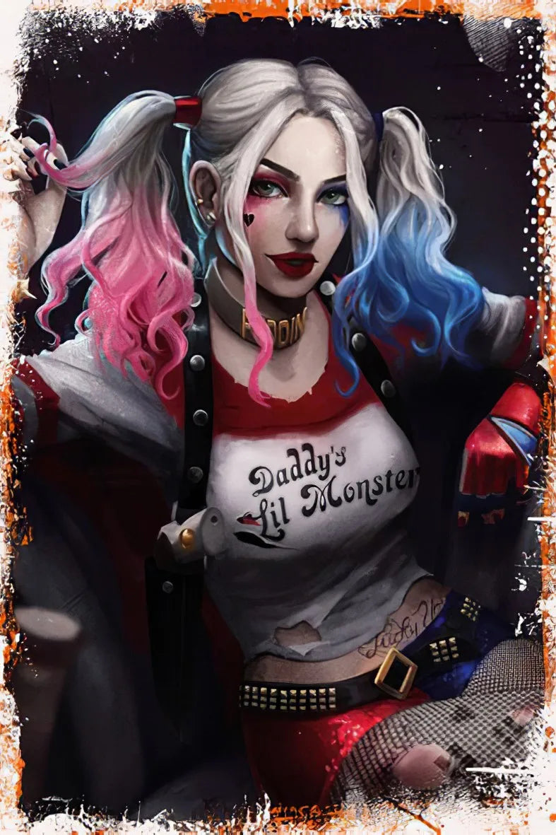 Harley Quinn Retro Ahşap Poster No:277