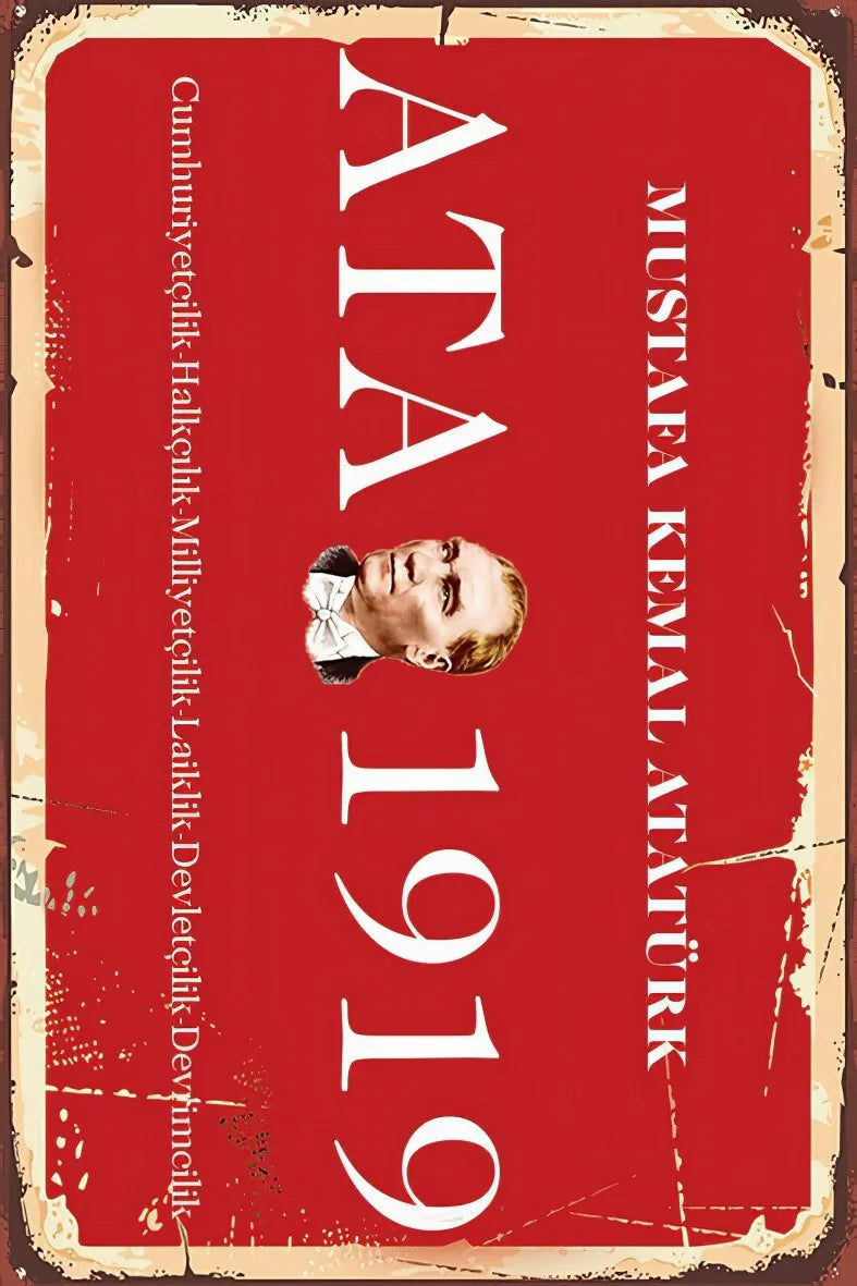 Atatürk Retro Ahşap Poster No:328