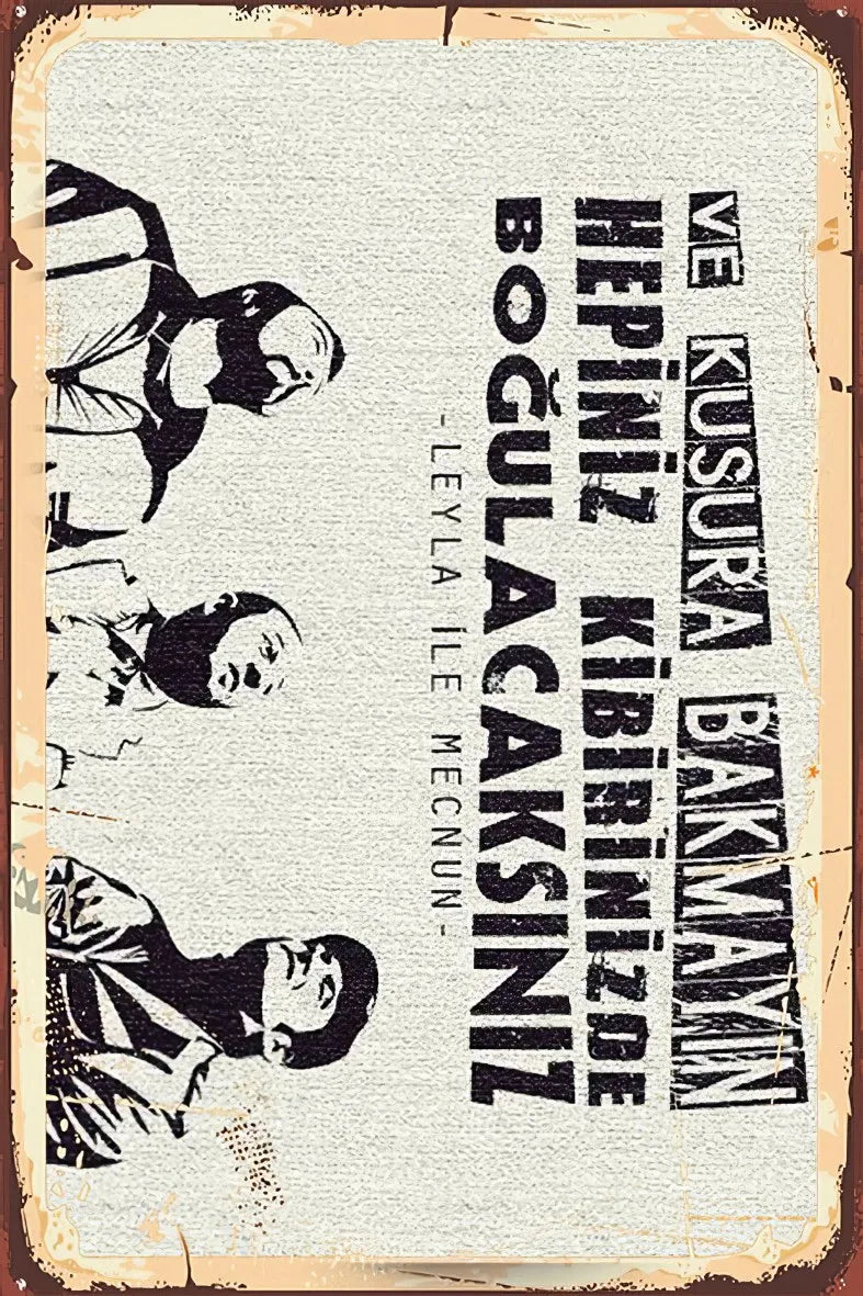 Leyla ile Mecnun Retro Ahşap Poster No:454