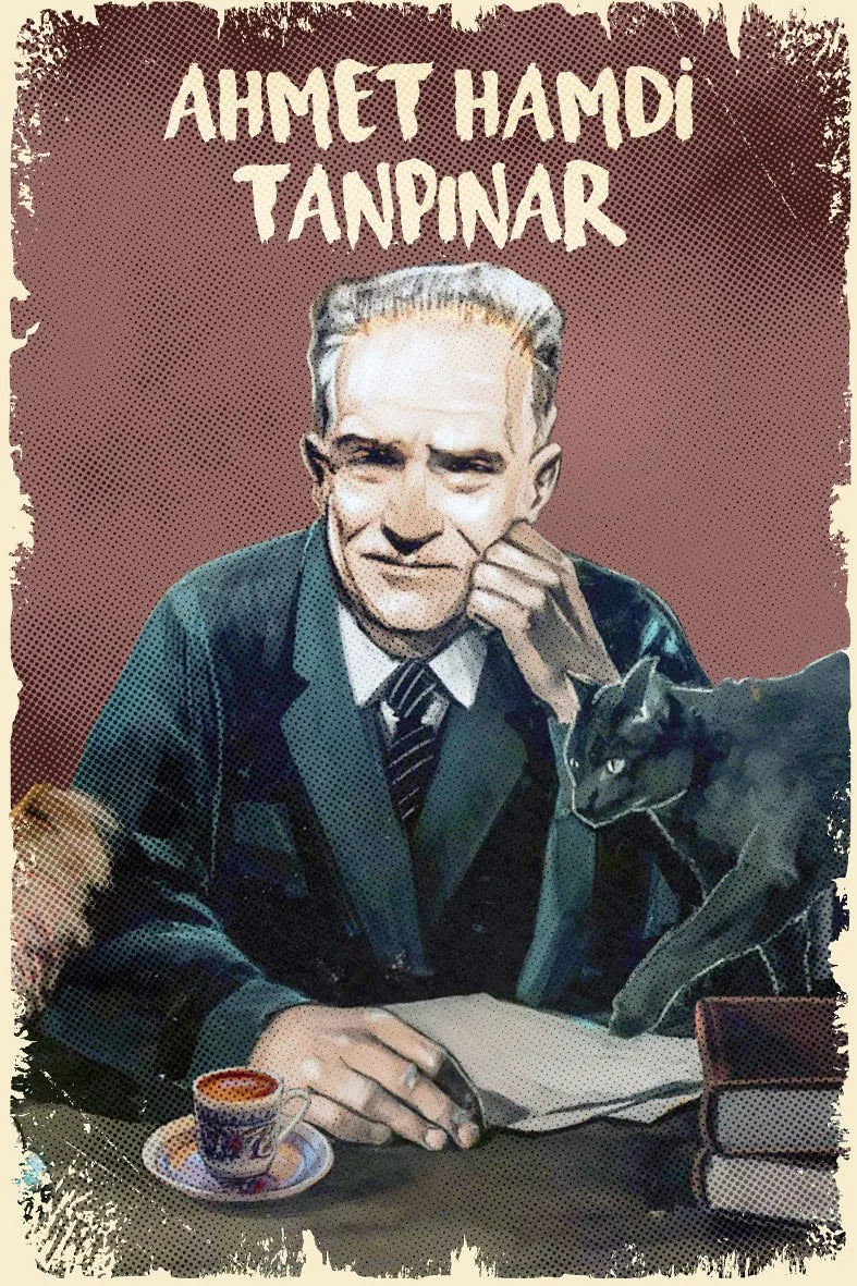Ahmet Hamdi Tanpınar Retro Ahşap Poster No:551