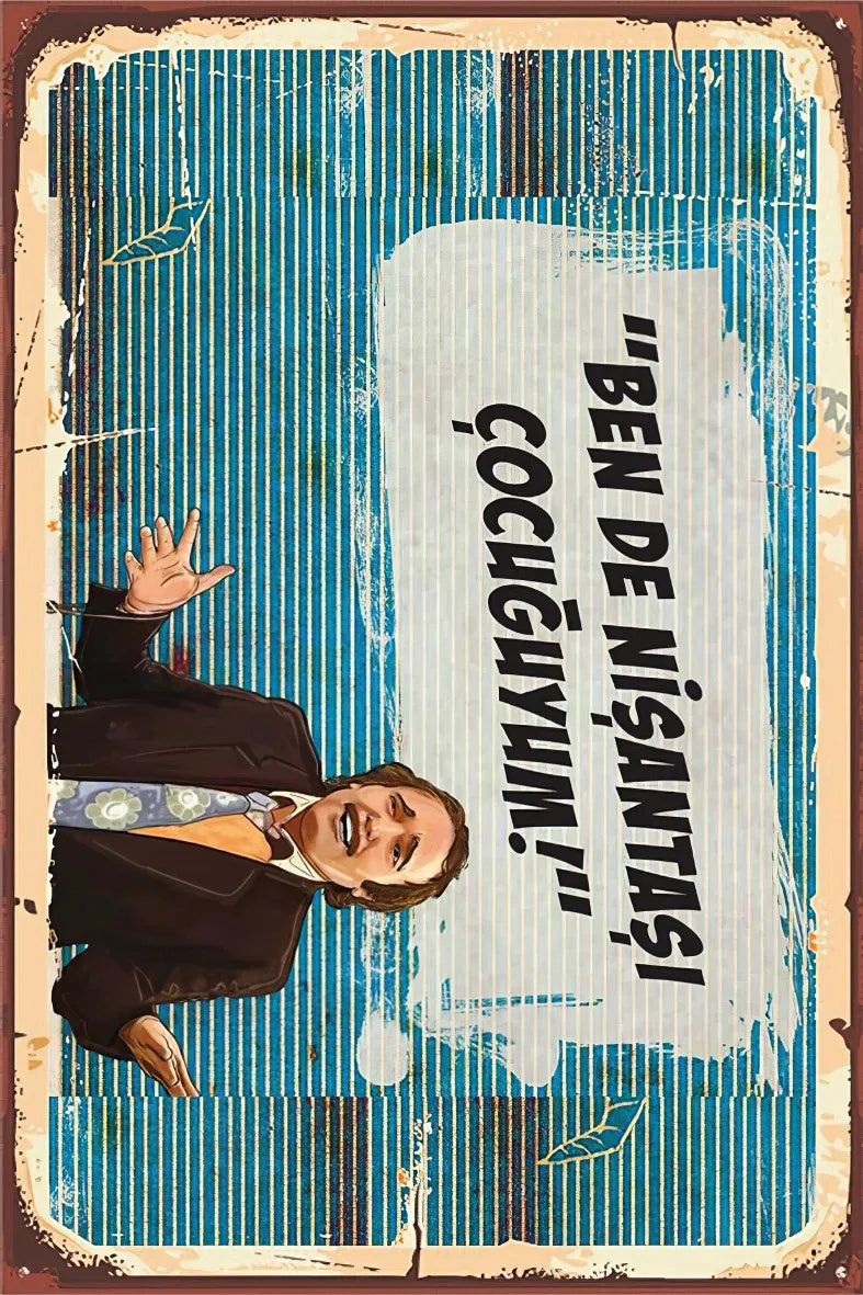 Burhan Altıntop Retro Ahşap Poster No:458