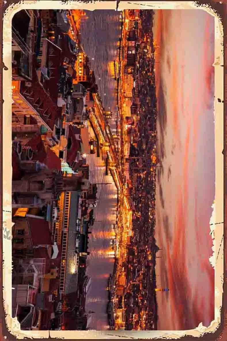 İstanbul Temalı Retro Ahşap Poster No:1107