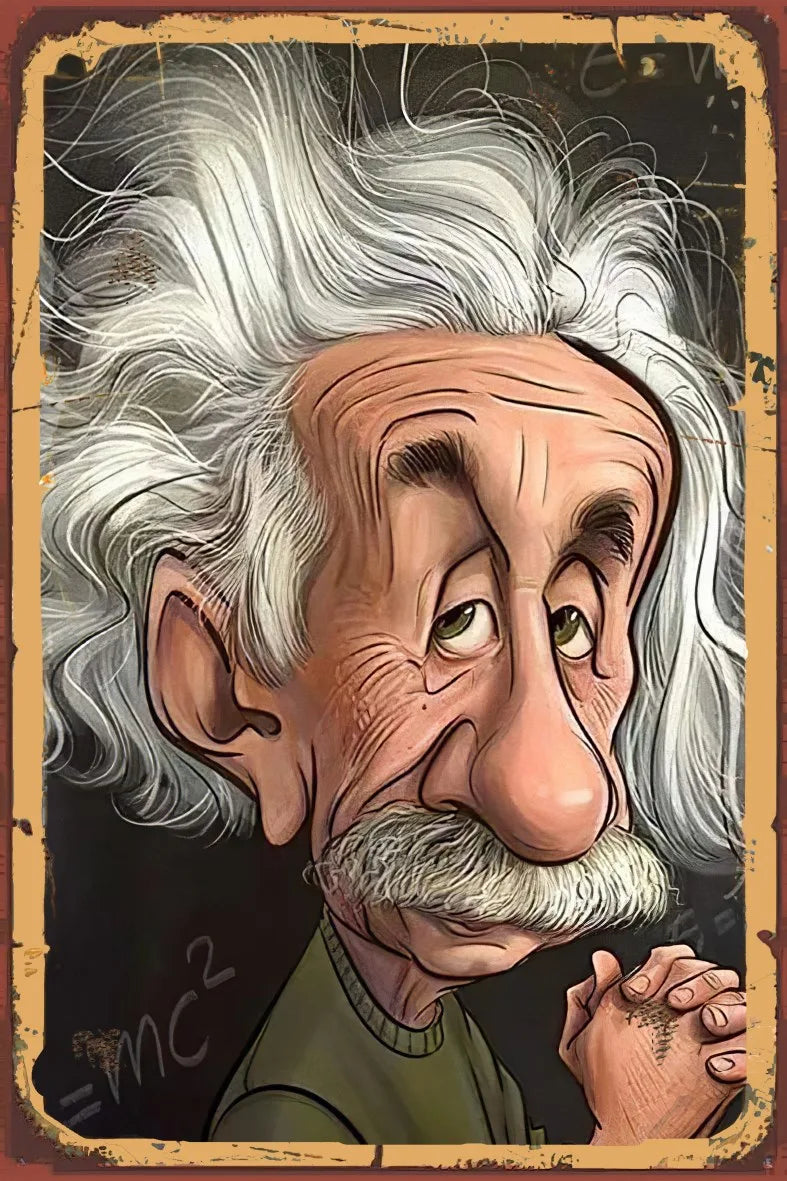 Albert Einstein Retro Ahşap Poster No:671