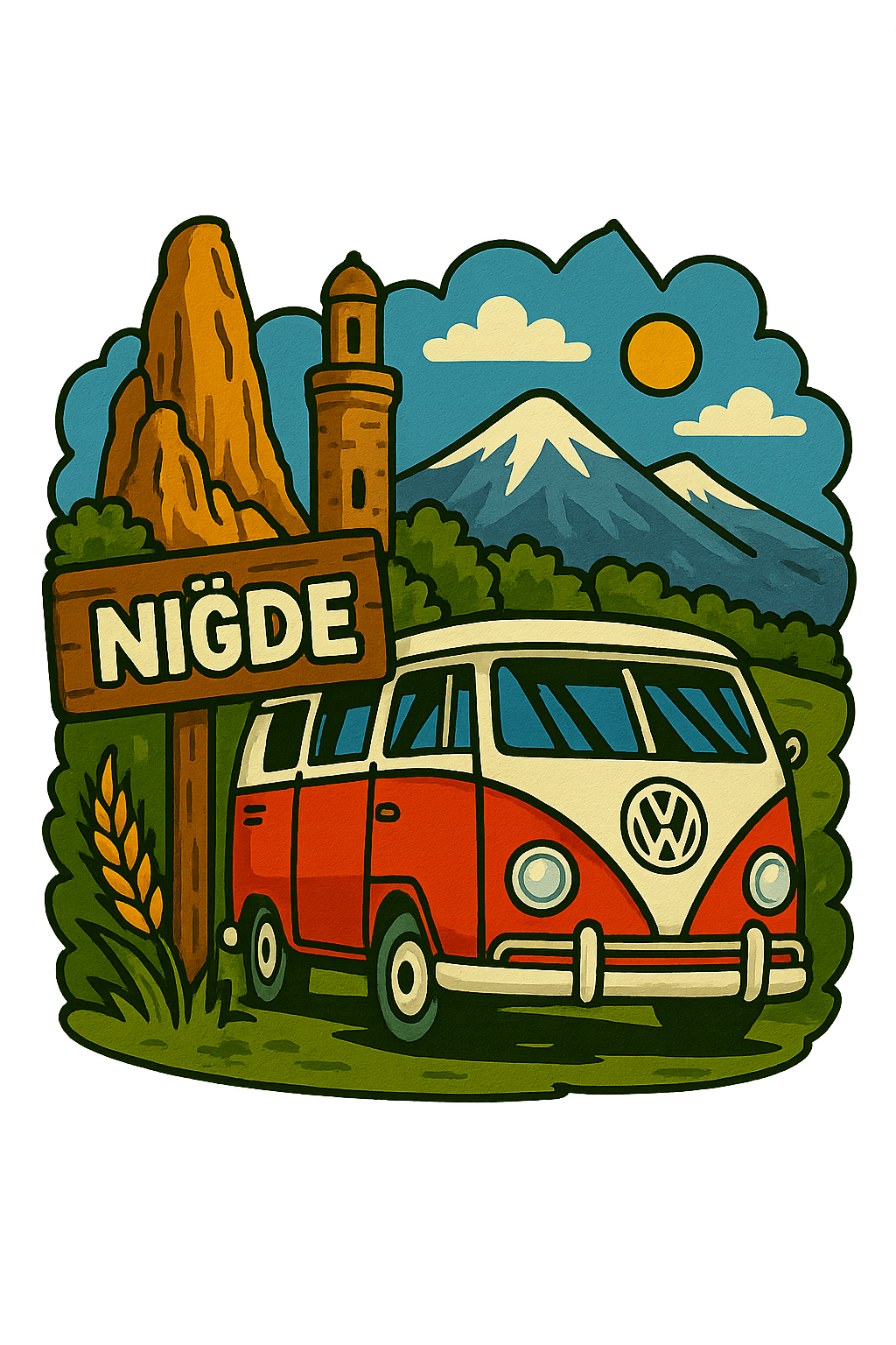 Niğde Ahşap Magnet – Toptan UV Baskılı Retro Hediyelik Magnet