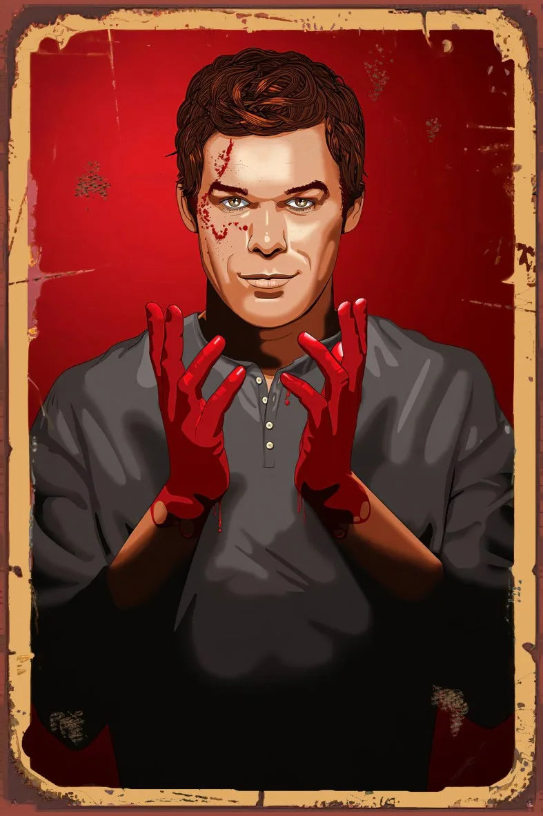 Dexter Retro Ahşap Poster No:873