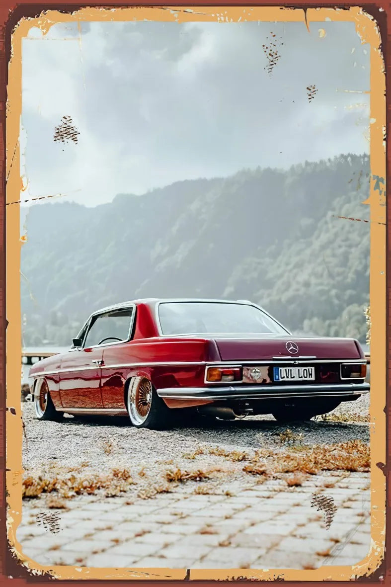 Klasik Araç Retro Ahşap Poster No:976