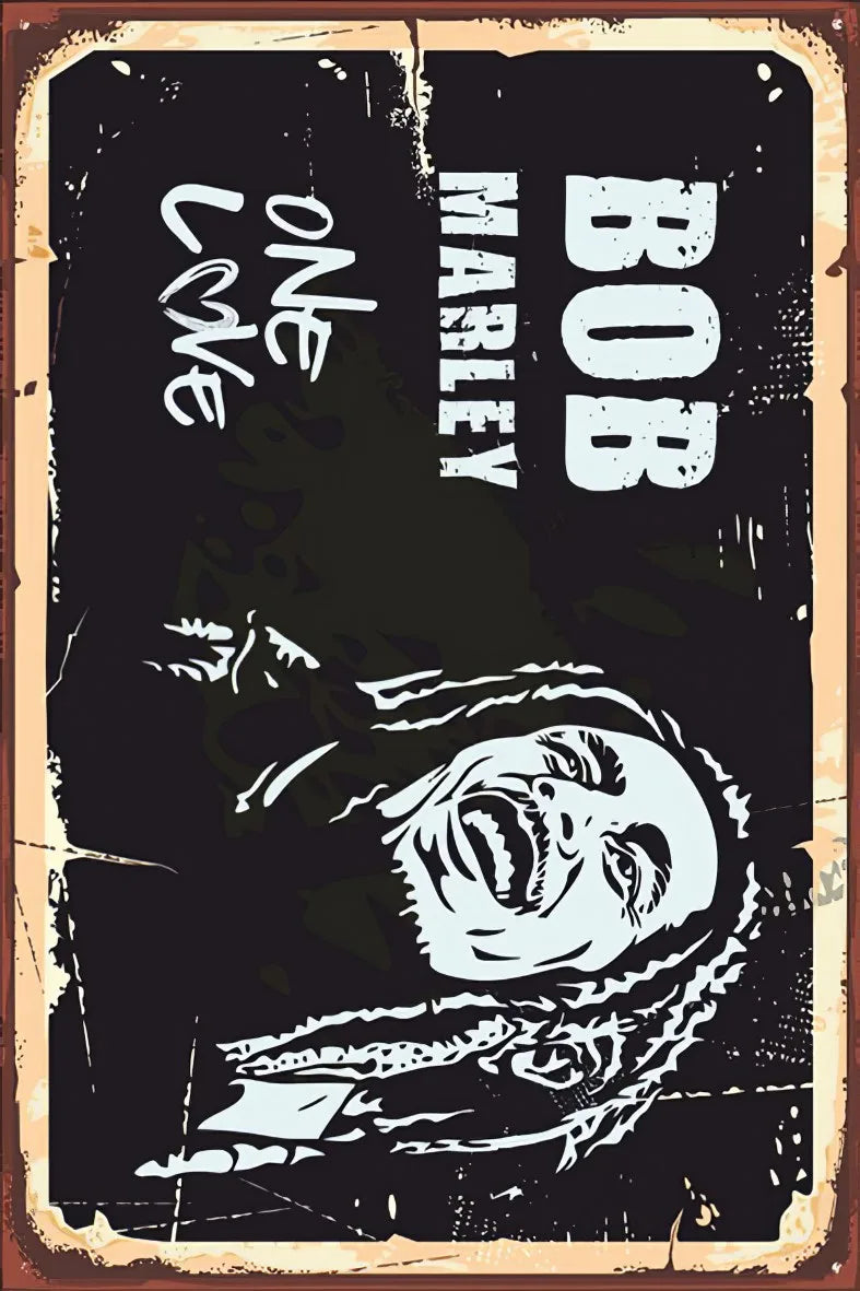 Bob Marley Retro Ahşap Poster No:310