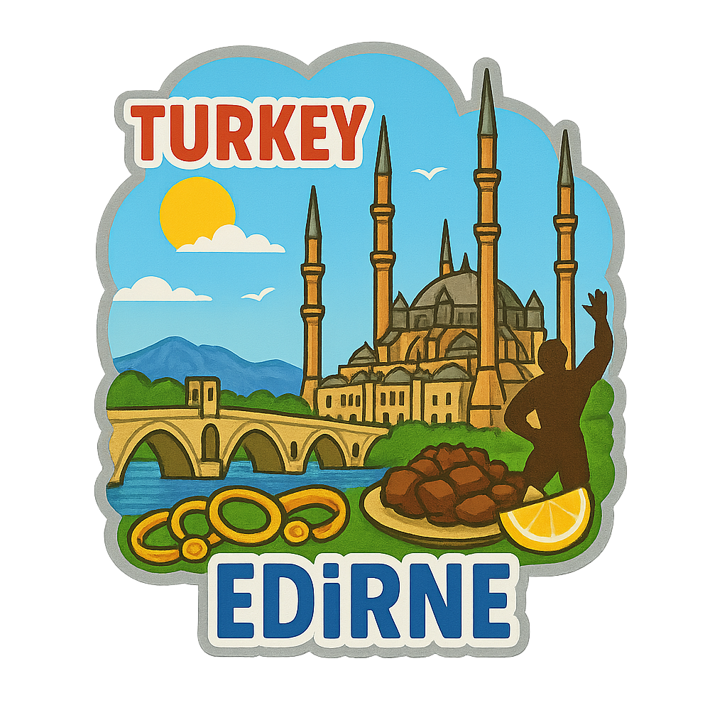 Edirne Ahşap Magnet – Toptan UV Baskılı Retro Hediyelik Magnet