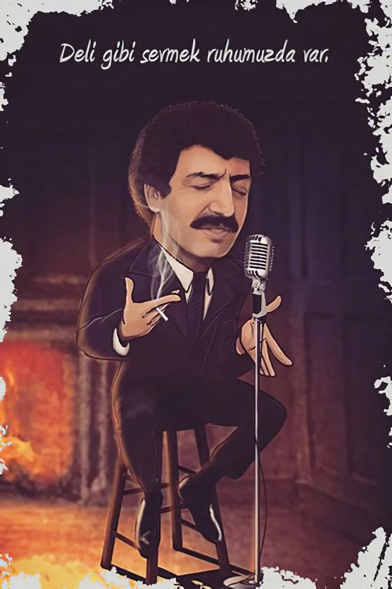 Müslüm Gürses Retro Ahşap Poster No:205