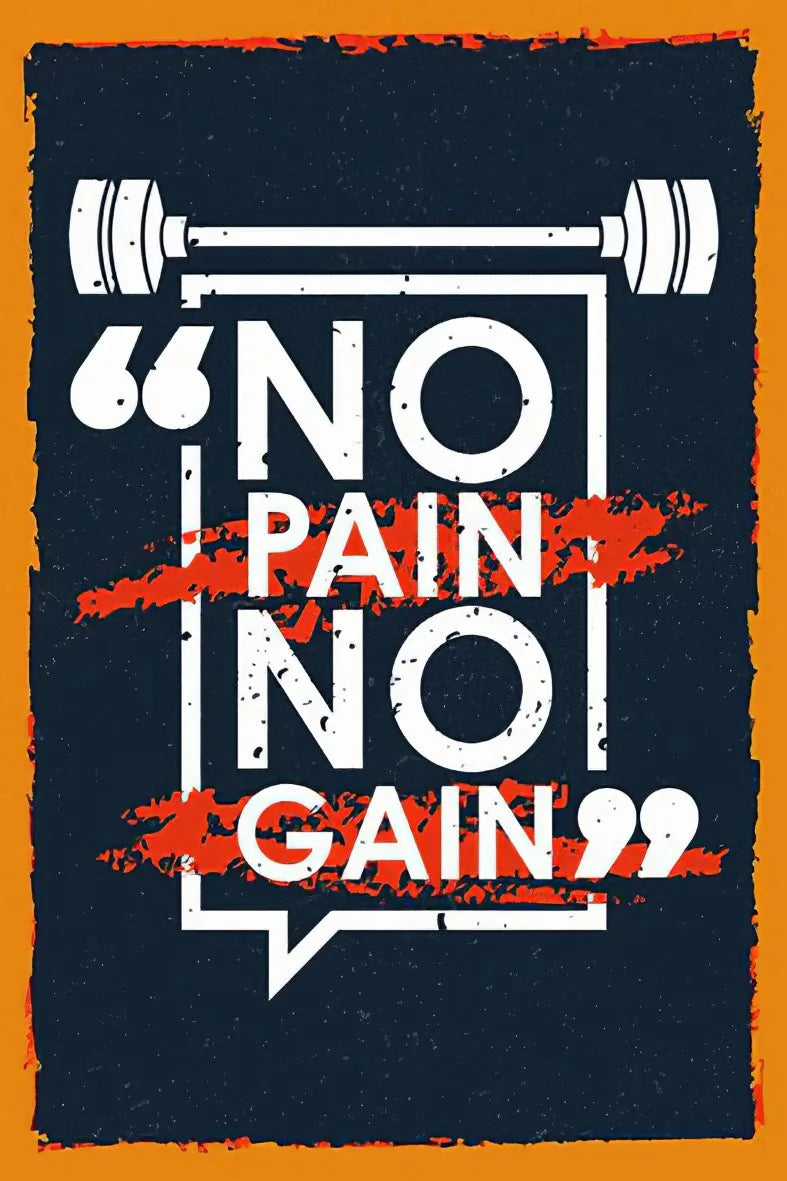 No Pain No Gain Motivasyon Temalı Retro Ahşap Poster No:110