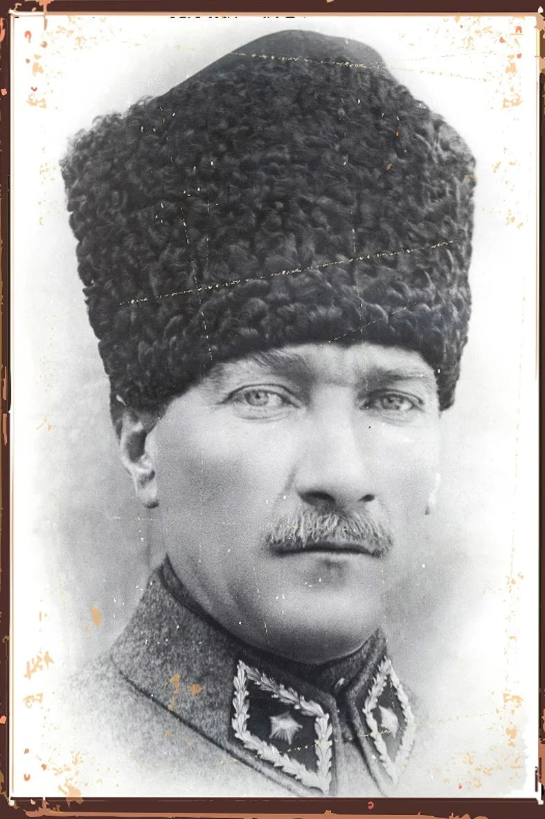 Atatürk Retro Ahşap Poster No:587