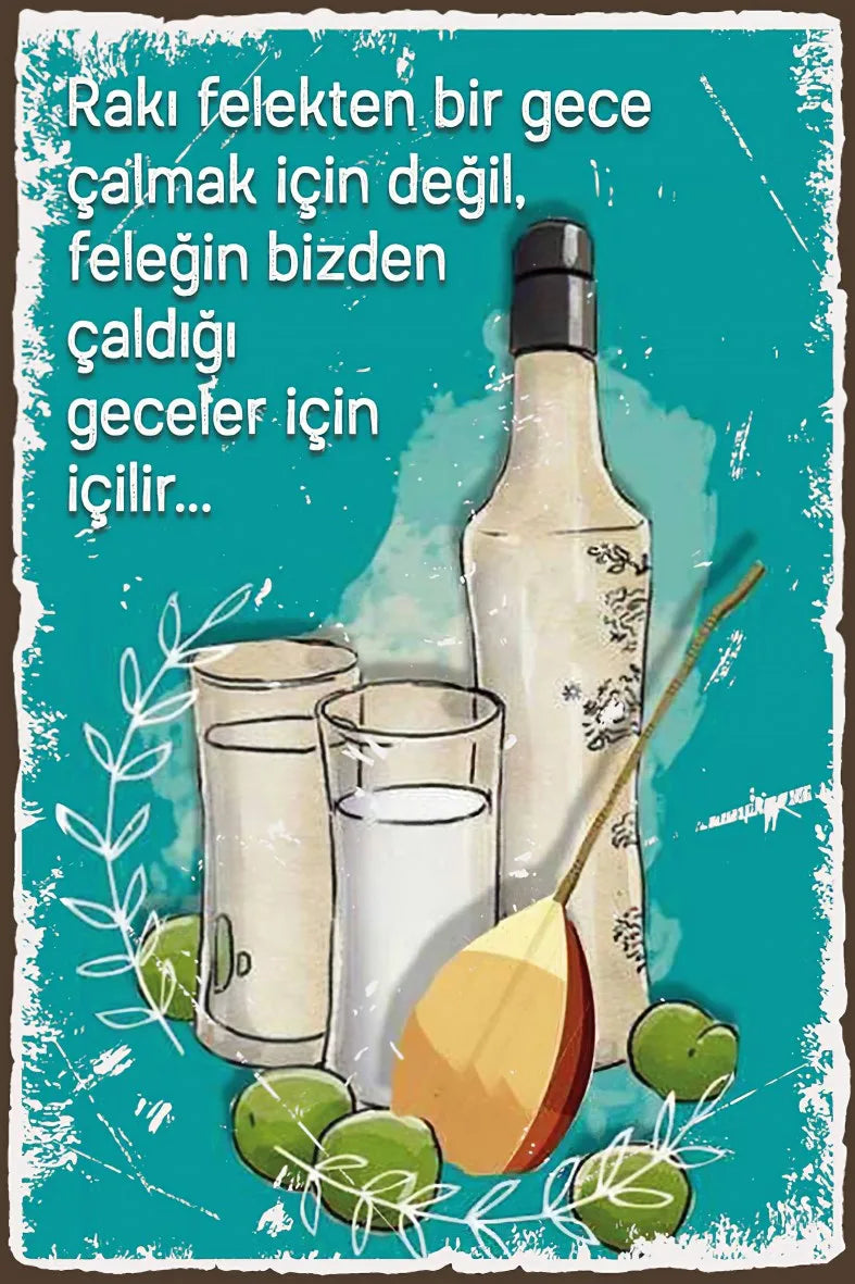 Alkol Temalı Retro Ahşap Poster No:498