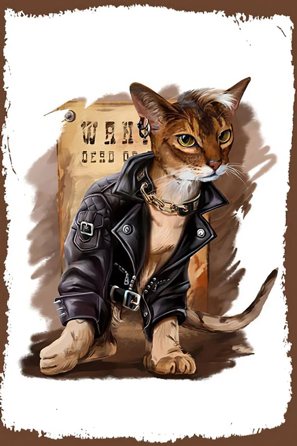 Sevimli Kedi Yazısı Retro Ahşap Poster No: 26