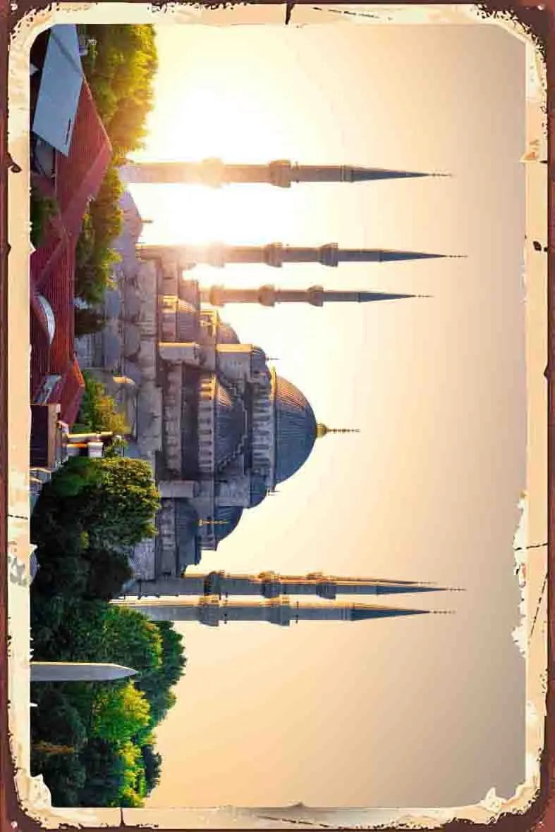 İstanbul Temalı Retro Ahşap Poster No:1086