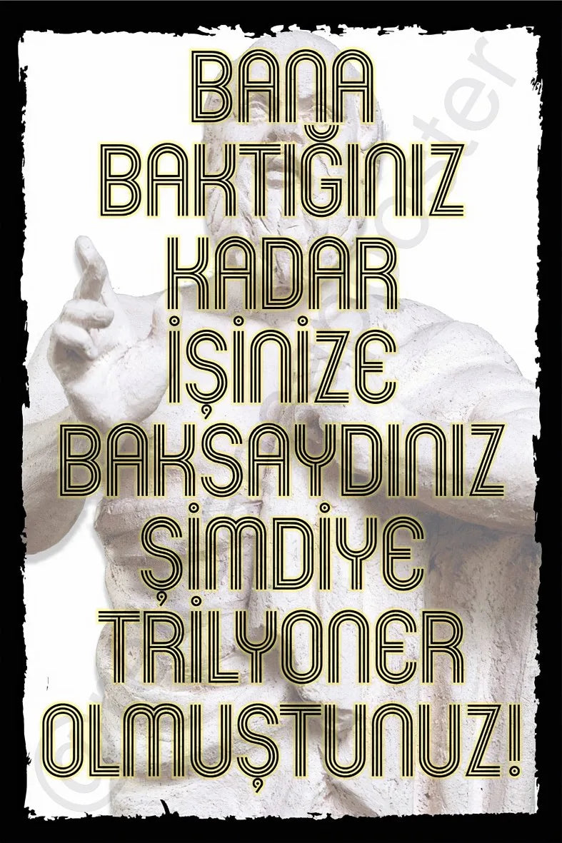 Bana Baktığınız Kadar İşinize Baksaydınız Retro Ahşap Poster No:493