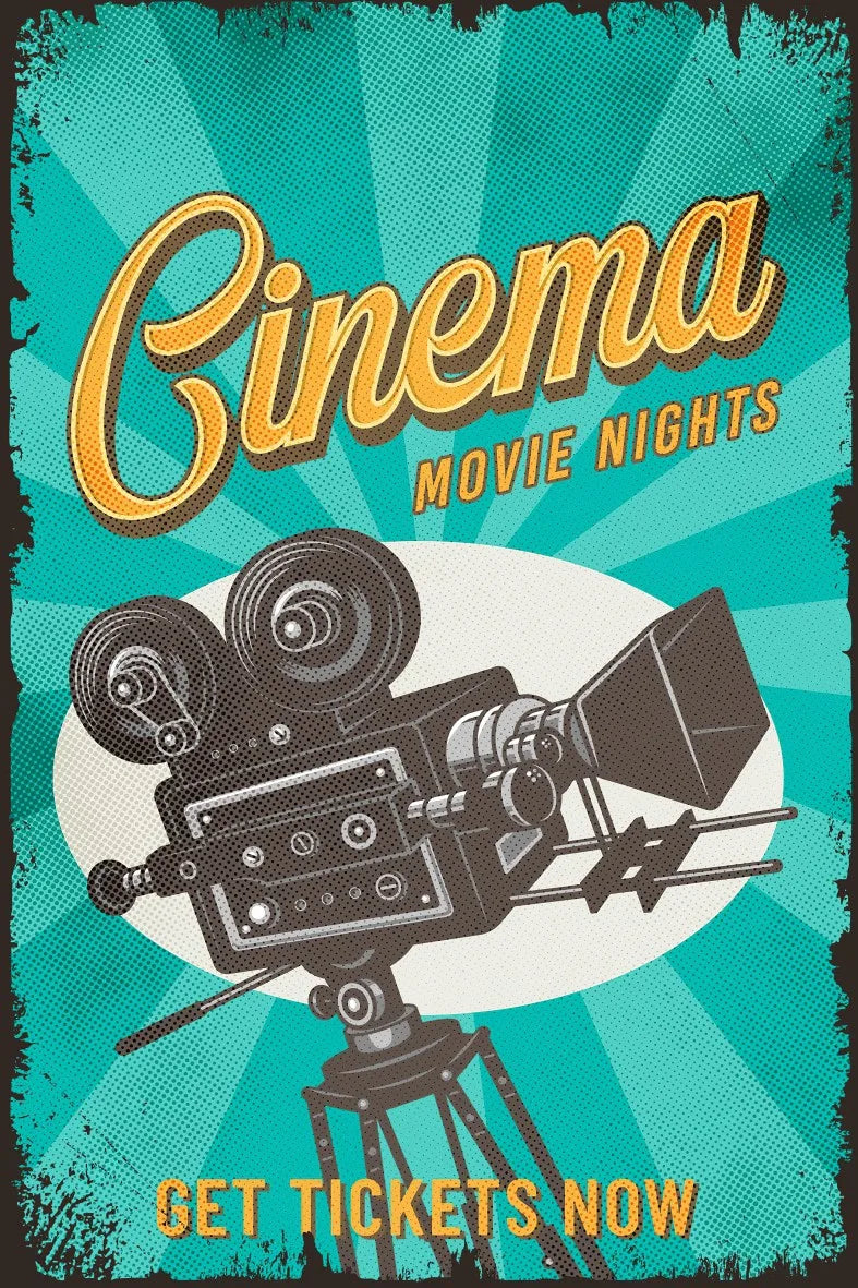 Cinema Retro Ahşap Poster No:572