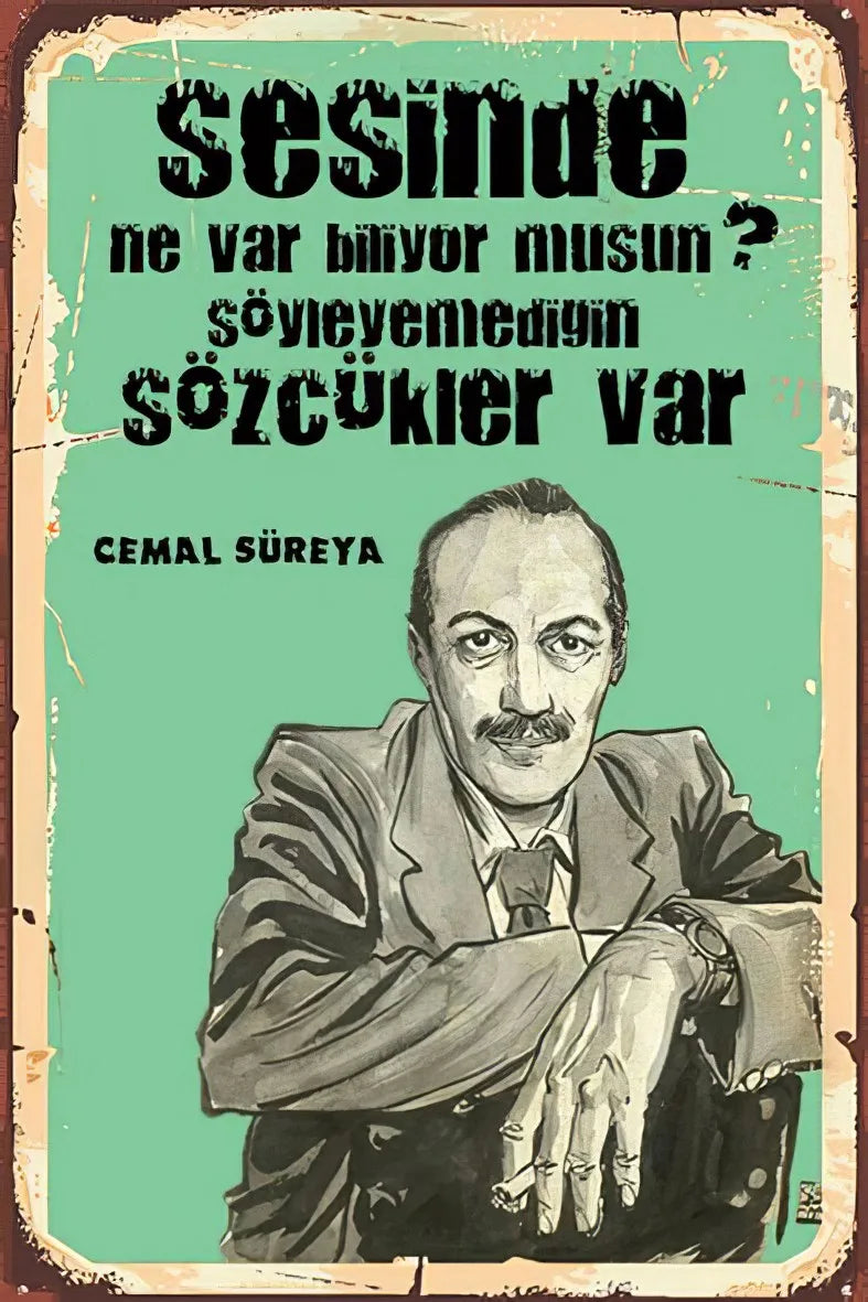 Cemal Süreya Retro Ahşap Poster No:250
