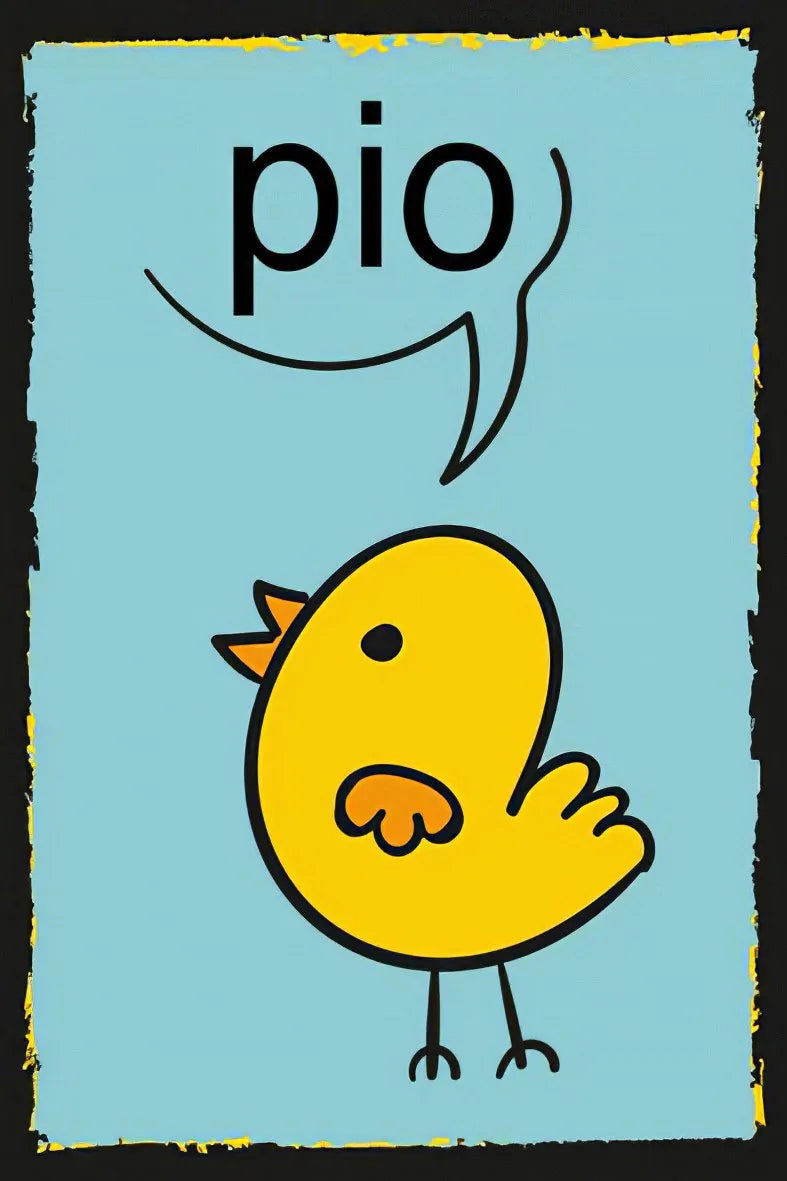 Civciv Pio Retro Ahşap Poster No: 44