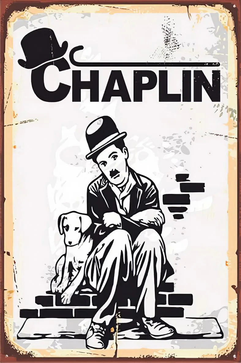 Chaplin Retro Ahşap Poster No:74