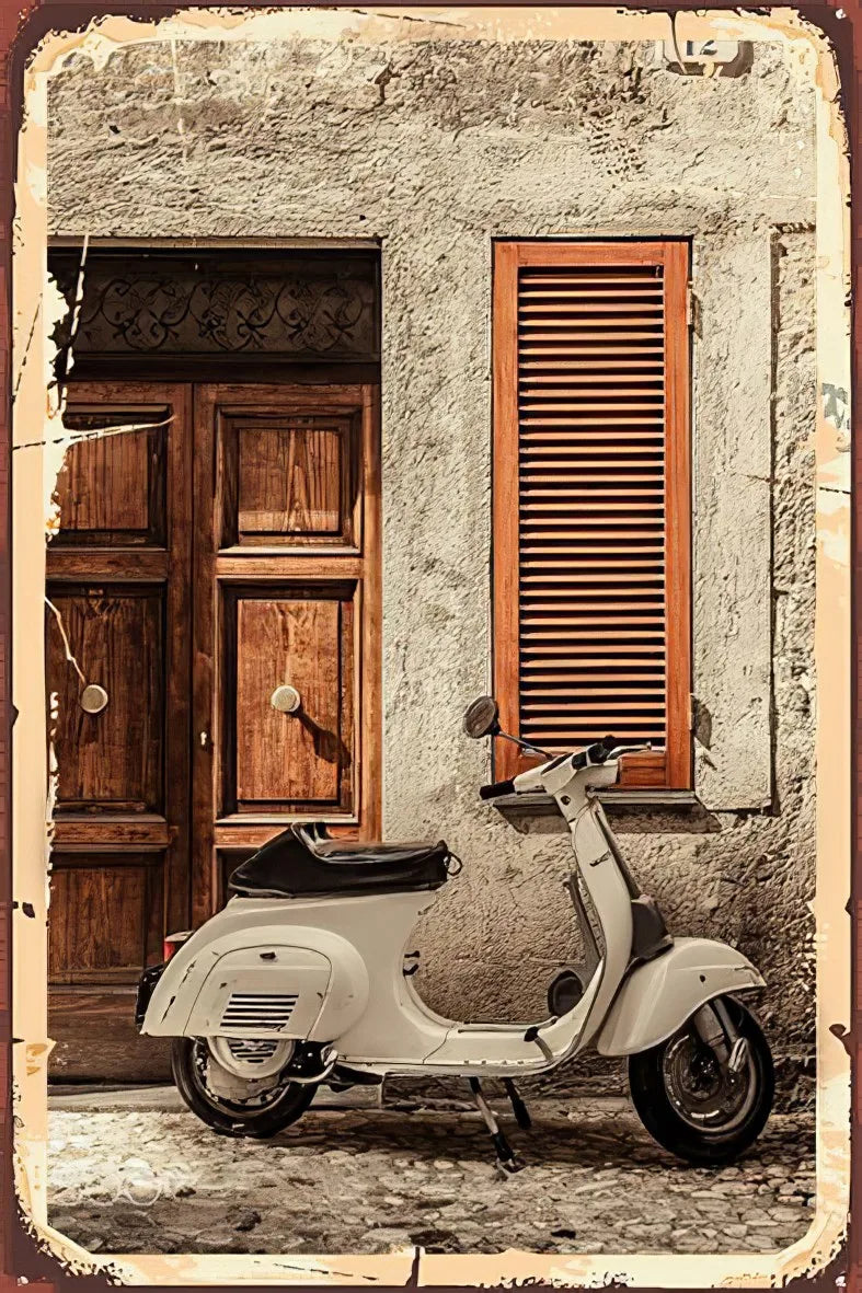 Motor Retro Ahşap Poster No:341