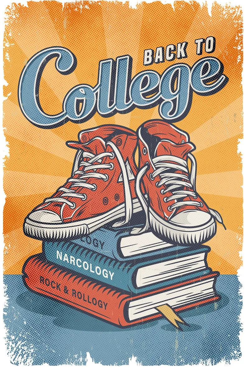 Back To College Retro Ahşap Poster No:567