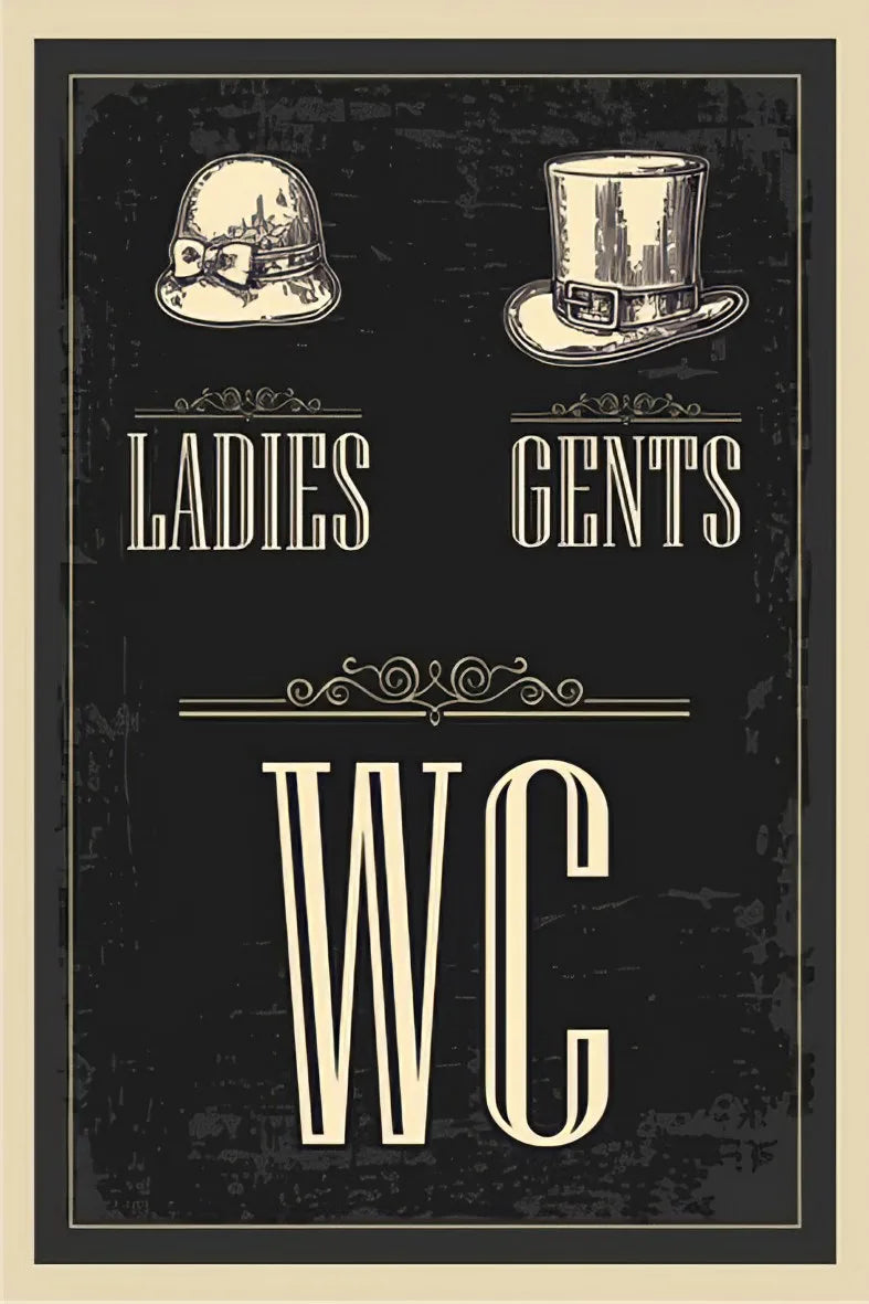 WC Retro Ahşap Poster No: 46