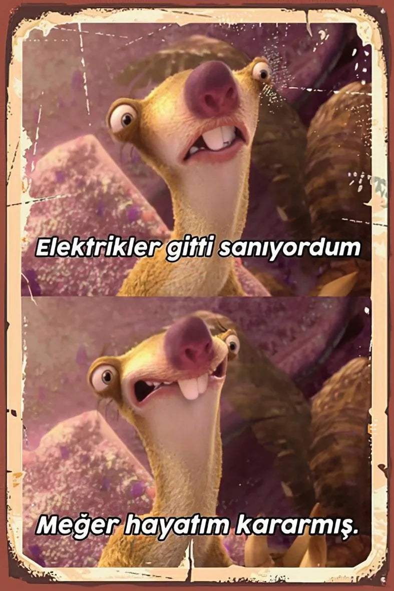 Buz Devri Retro Ahşap Poster No:209