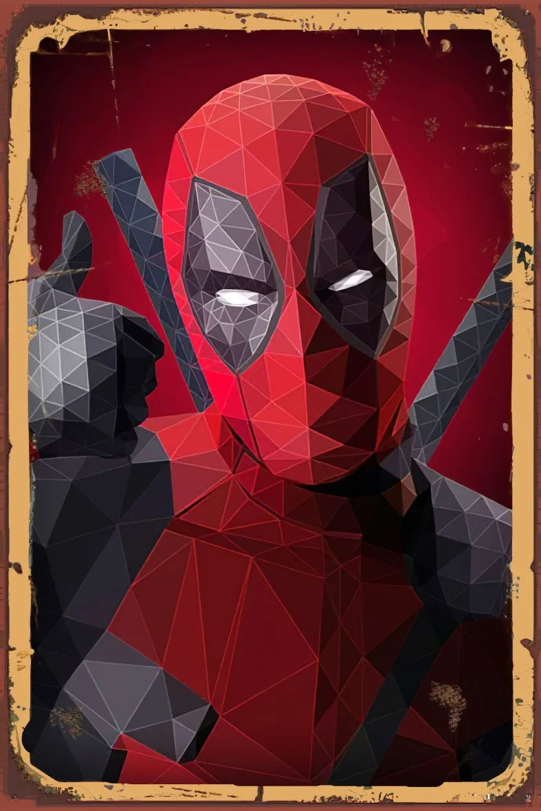 Deadpool Retro Ahşap Poster No:831