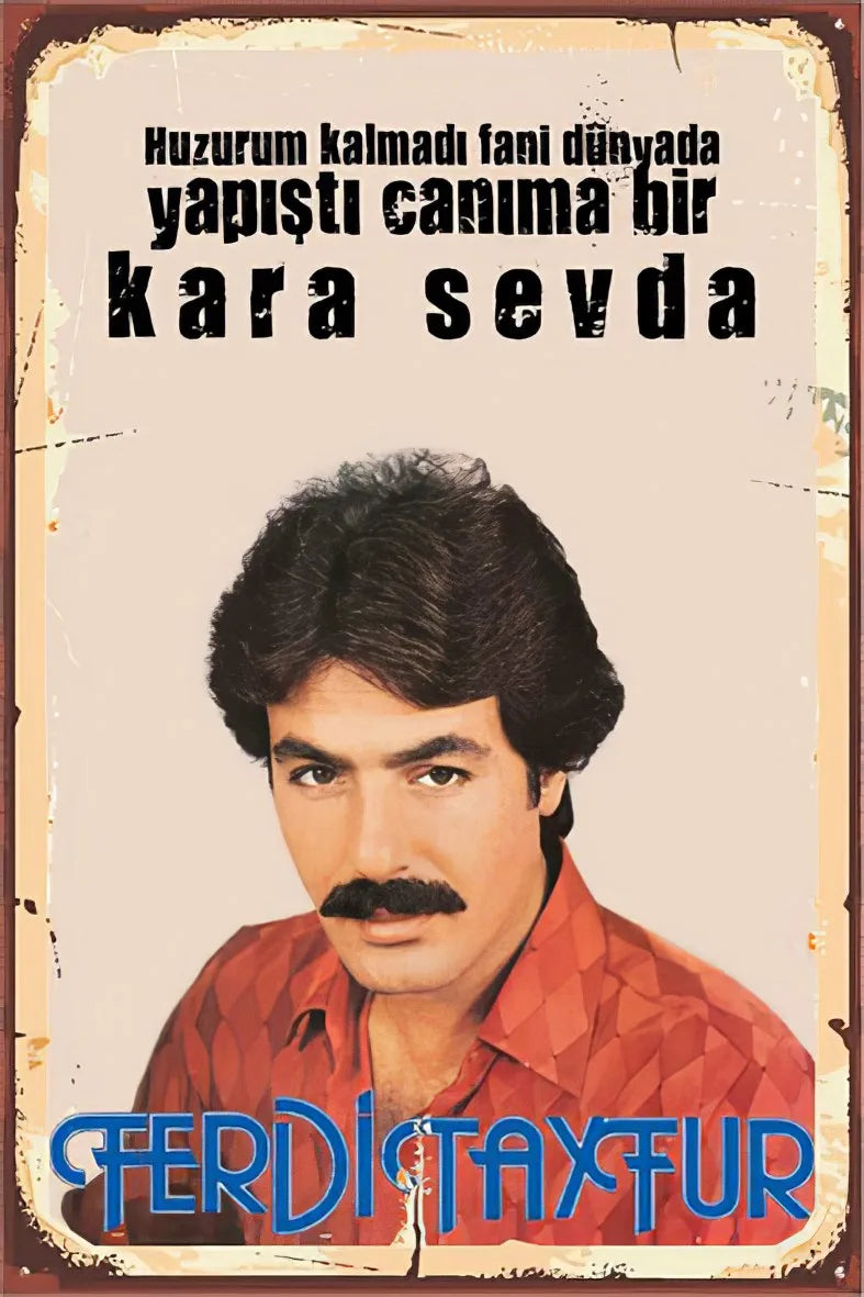 Ferdi Tayfur Retro Ahşap Poster No:71
