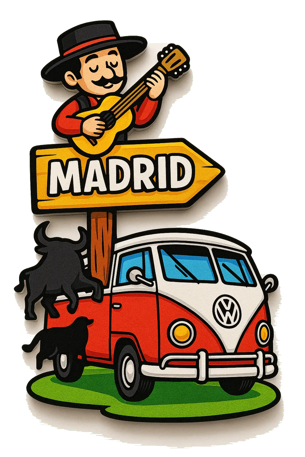 Madrid Ahşap Magnet – Toptan UV Baskılı Retro Hediyelik Magnet - ST Baskı Merkezi