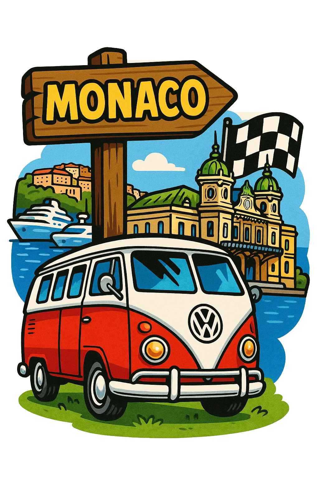 Monaco Ahşap Magnet – Toptan UV Baskılı Retro Hediyelik Magnet - ST Baskı Merkezi