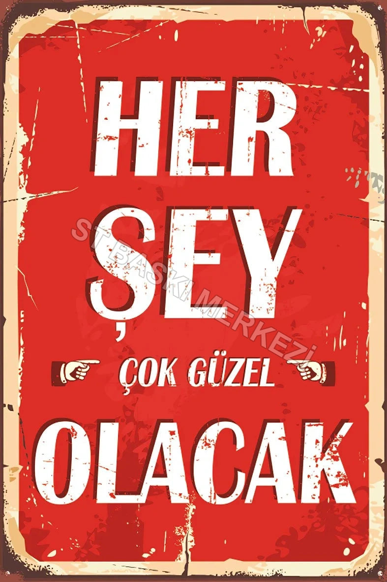 Herşey Çok Güzel Olacak Retro Ahşap Poster No:602