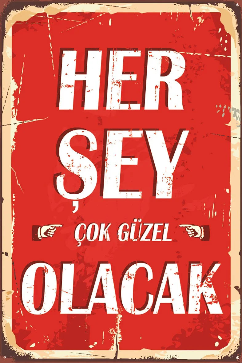 Herşey Çok Güzel Olacak Retro Ahşap Poster No:602