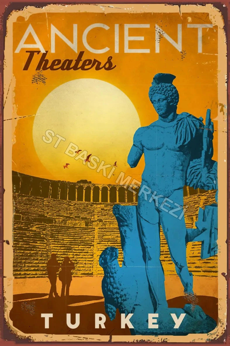 Ancient Retro Ahşap Poster No:727