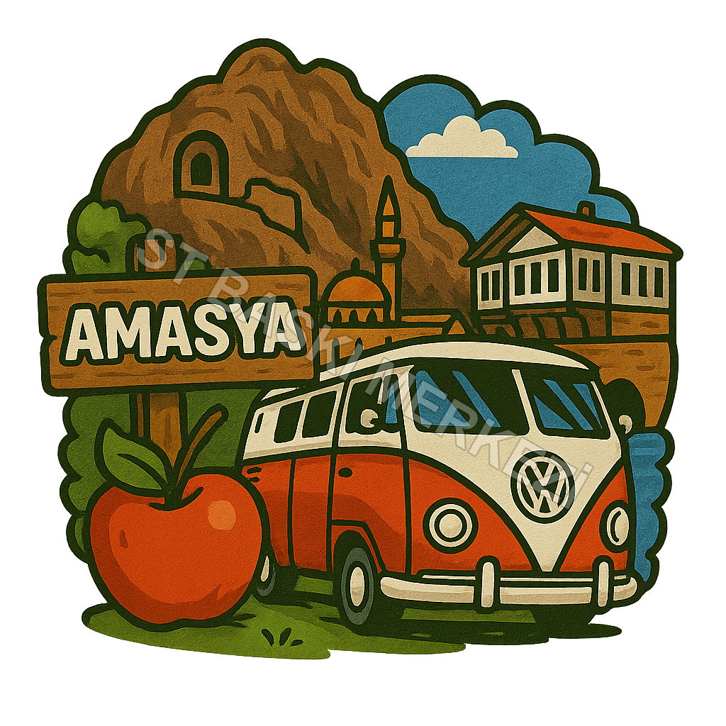 Amasya Ahşap Magnet – Toptan UV Baskılı Retro Hediyelik Magnet