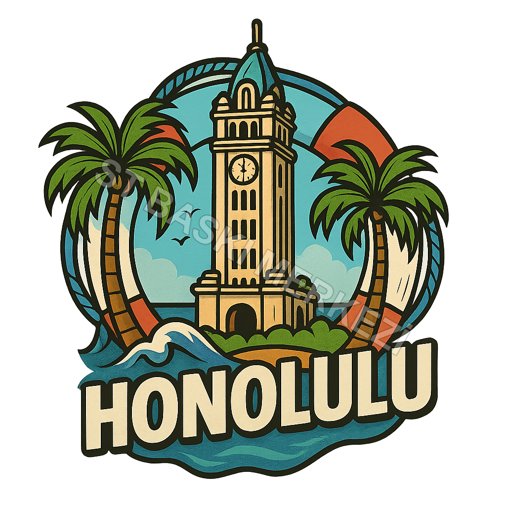 Honolulu Ahşap Magnet – Toptan UV Baskılı Retro Hediyelik Magnet