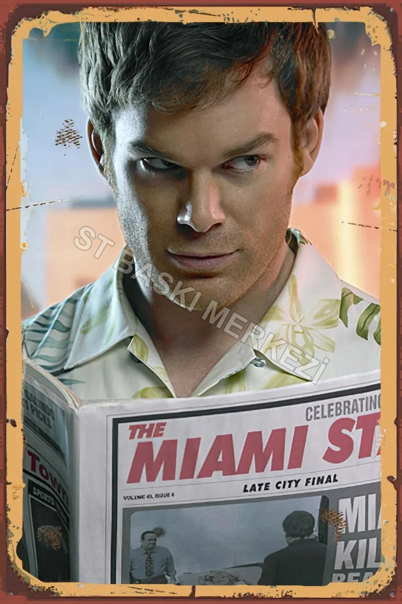 Dexter Retro Ahşap Poster No:874