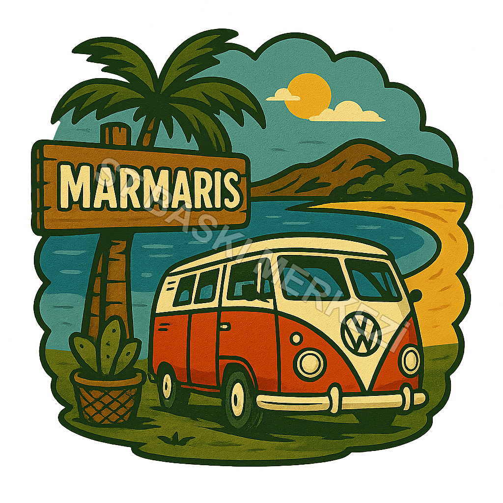 Marmaris Ahşap Magnet – Toptan UV Baskılı Retro Hediyelik Magnet